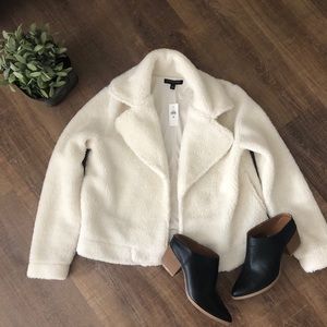 NWT Banana Republic Cream Sherpa Coat